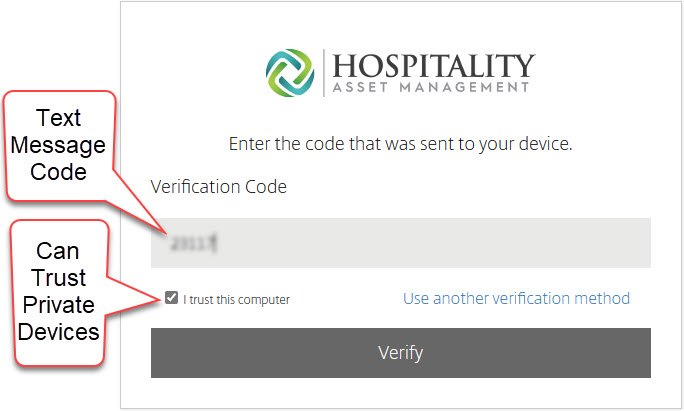 Enter two-factor verification code.